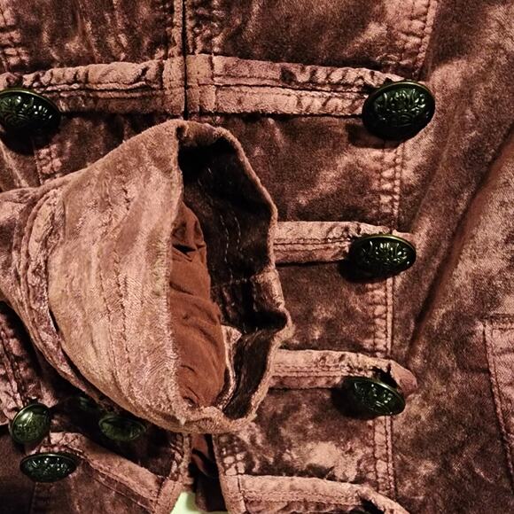 Free People Velvety Military Jacket Purple Size XS - Picture 8 of 15